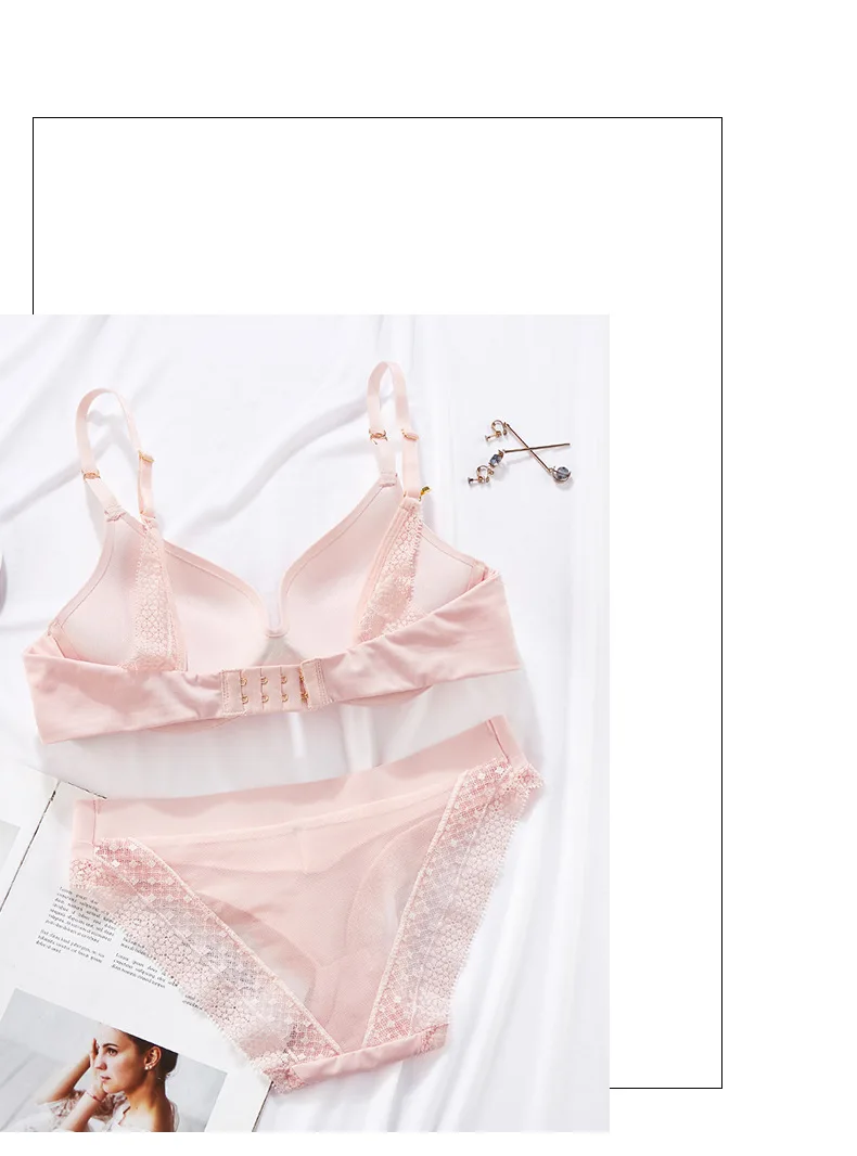 New lingerie adhesive seamless lingerie women's bra suit small bra gathered anti sagging fold up adjustable bra