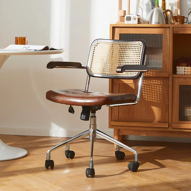 rattan desk chair no wheels