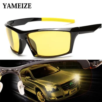 

YAMEIZE Rectangle Night Vision Glasses Driving Yellow Lenses Safety UV Protective Sunglasses Lunettes de vision nocturne