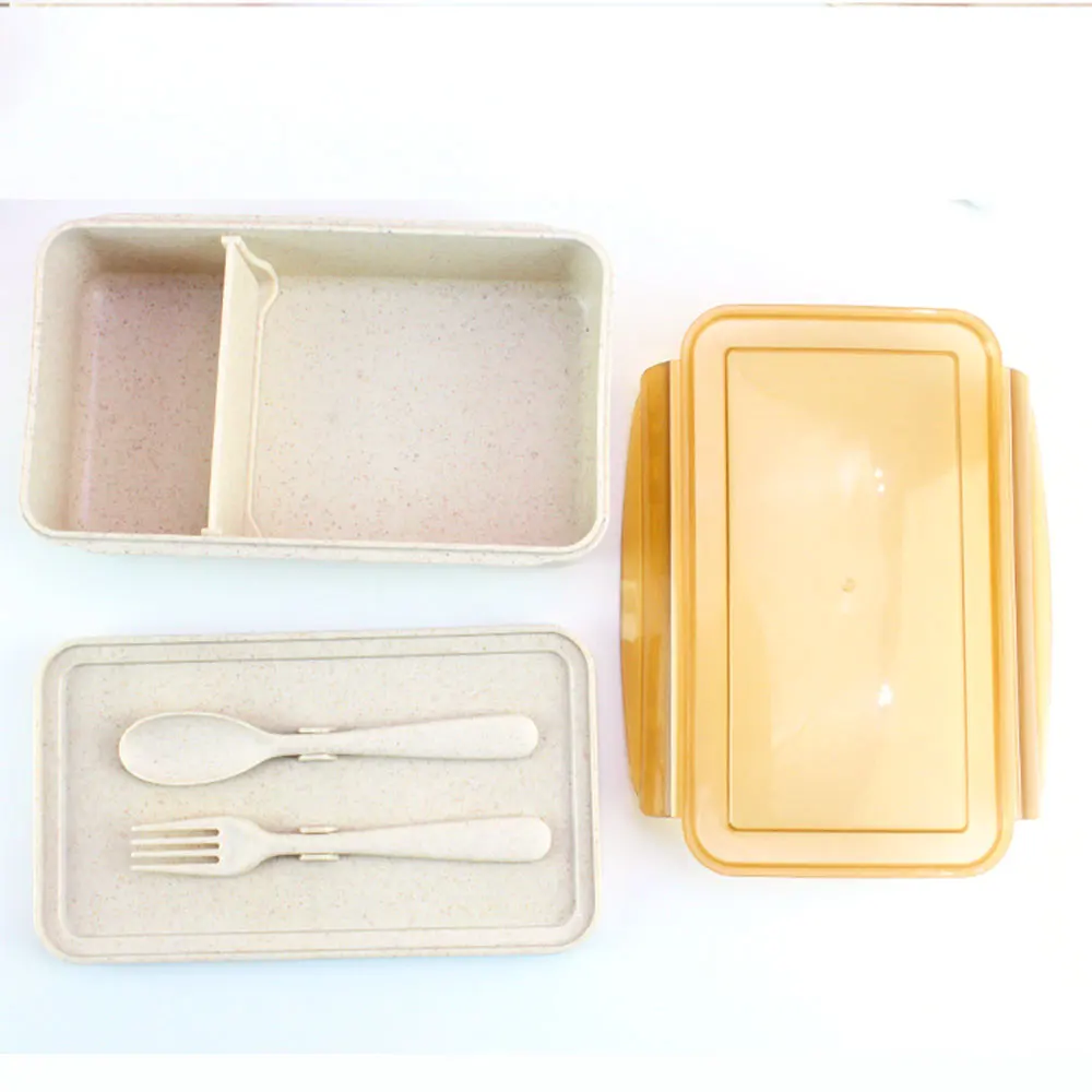 

Lunch Box Containers With Compartments Single Layer Lunch Box For Kid Wheat Straw Fruit Box Microwave Heating Lunch Box With Lid