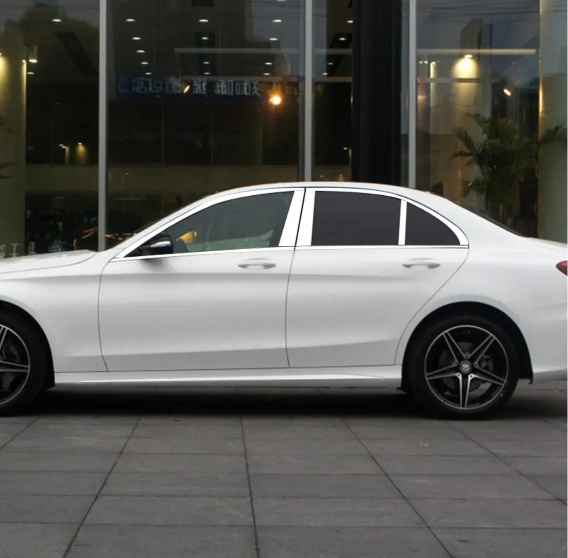 Нержавеющая сталь снаружи подоконник крышка планки для mercedes benz C200 c180 C300 W205 стайлинга автомобилей