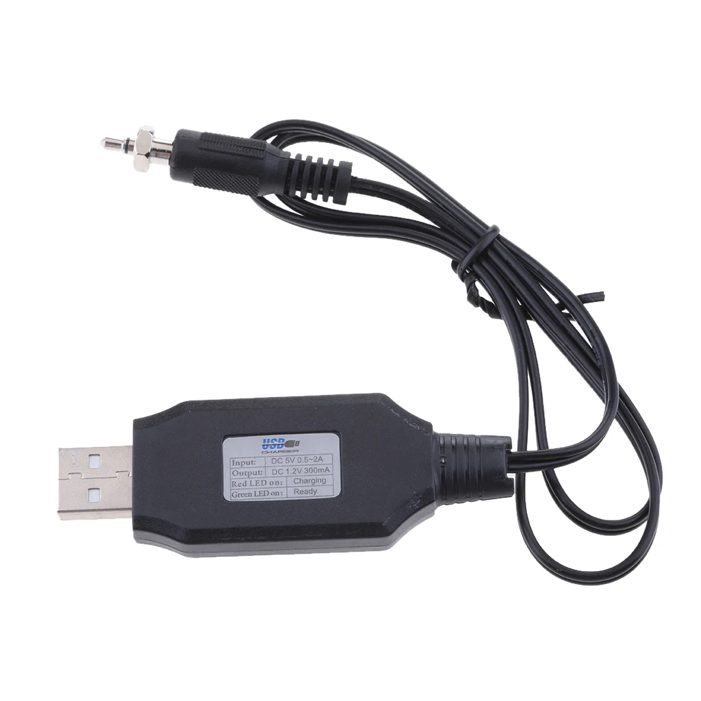 

1.2V USB Male to Glow Plug Connectors Ignitor Driver Charger Adapter Cable Cord For RC Cars Drone UAV Converter Cable