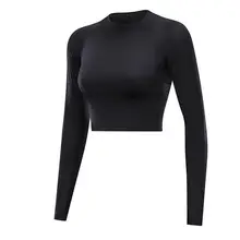 High Quality Blusas Feminina Shirt Women's Pure Color Long Sleeve Tight Fitness Running Yoga Jacket Tops Camiseta Muje