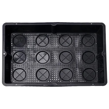 

Seedling Tray Green Plant Basin Container Plant Nursery Pots Gardening Bonsai Plate for Indoor Outdoor (Black)
