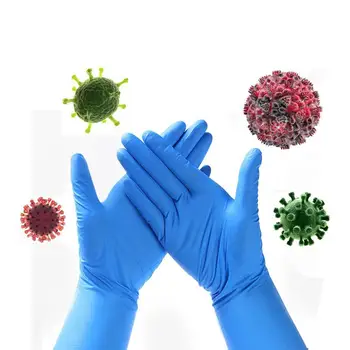 

100pcs Disposable Latex Gloves Bule Non-Slip Acid and Alkali Laboratory Rubber Latex Gloves Household Cleaning Products