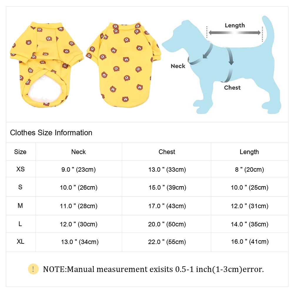Soft Cotton Dog Clothes With Cute Colorful Patterns Keep Them Warm