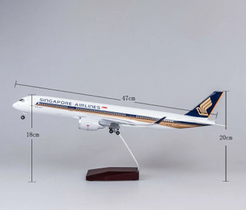 1/142 масштаб пассажирский самолет модель Сингапура авиалиний A350 светодиодный Игрушечная модель самолета Самолет Airforce модель мальчиков подарок