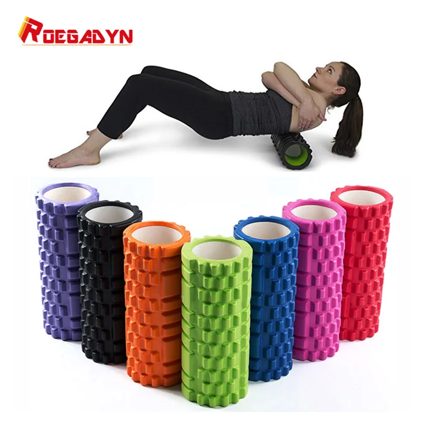 Baratos ROEGADYN rodillo fitness negro Yoga espuma rodillo accesorios para Yoga y ejercicios Yoga cubo espuma rodillo músculo relajar espuma rodillo masaje