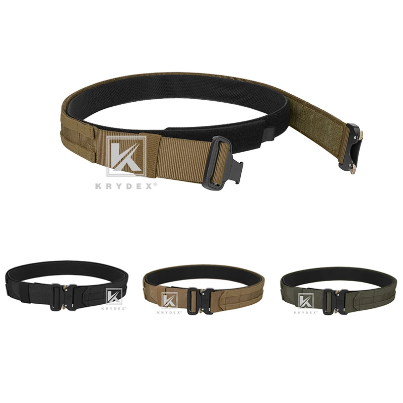 KRYDEX 1.75” & 1.5” Tactical Cobra Belt Rigger Duty 2 IN 1 Outer & Inner Quick Release MOLLE Belt For Hunting Shooting Outdoor