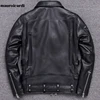 Mauroicardi Spring Black Pu Leather Motorcycle Jacket for Men Style Long Sleeve Zipper Pockets Mens Leather Jackets and Coats 2