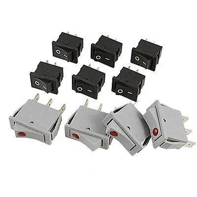

6 Pcs SPST 2 Pin Boat Switch 4 Pcs Red Light Illuminated Rocker Switch