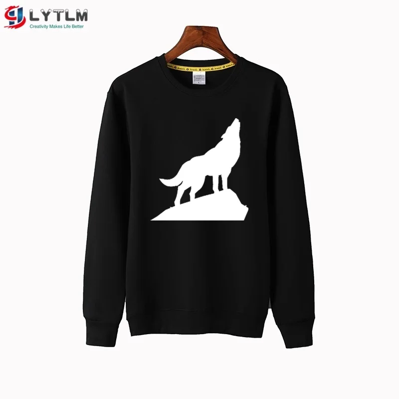 WY6119 Black LYTLM; одежда для маленьких девочек; свитер для малышей; дом Старков 3D волк толстовка, свитер для маленьких девочек; Enfant Fille животных свитшот с рисунком, круглый воротник, длинные рукава толстовки с капюшоном для девочек, для детей - Цвет: WY6119 Black