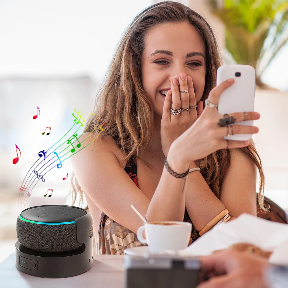 Echo dot alexa第3世代用バッテリーベース,スピーカーホルダー,充電式
