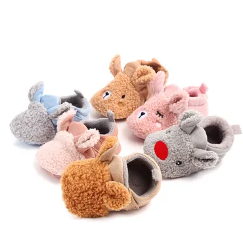 

Newborn Baby Girl Shoes Bear Infant Shoes Cozy Fleece Toddler Booties Non Skid Bottom Party Princess Baby Shoes