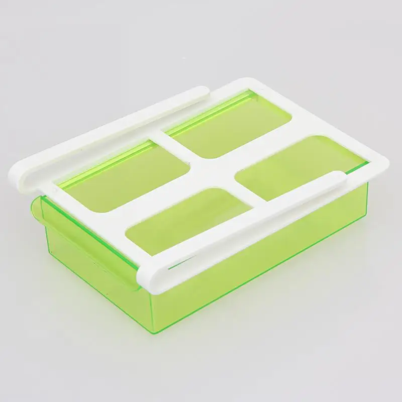 Green Рефрижератор шкаф для хранения Органайзер для кухонной полки слайд синий холодильник инструмент выдвижной ящик - Цвет: Green