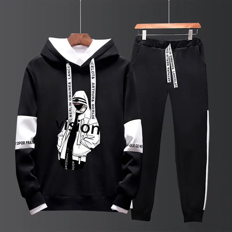

Autumn And Winter New Style Hoodie Men's Casual Set Men's Korean-style Trend MEN'S Suit Summer Handsome Thin Sports Students