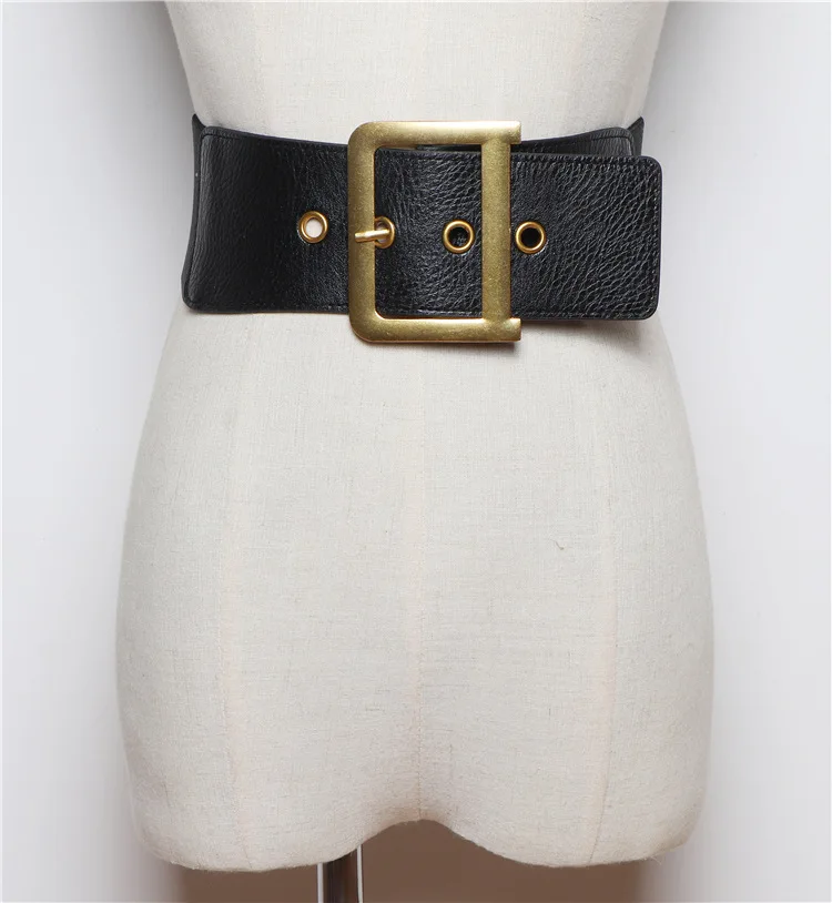D buckle Deepeel 1 шт. 7,5-9 см* 62-68 см новые женские широкие ремни женские эластичные Hige поясной ремень кожаные аксессуары женский камербанд Yk709 - Цвет: D buckle