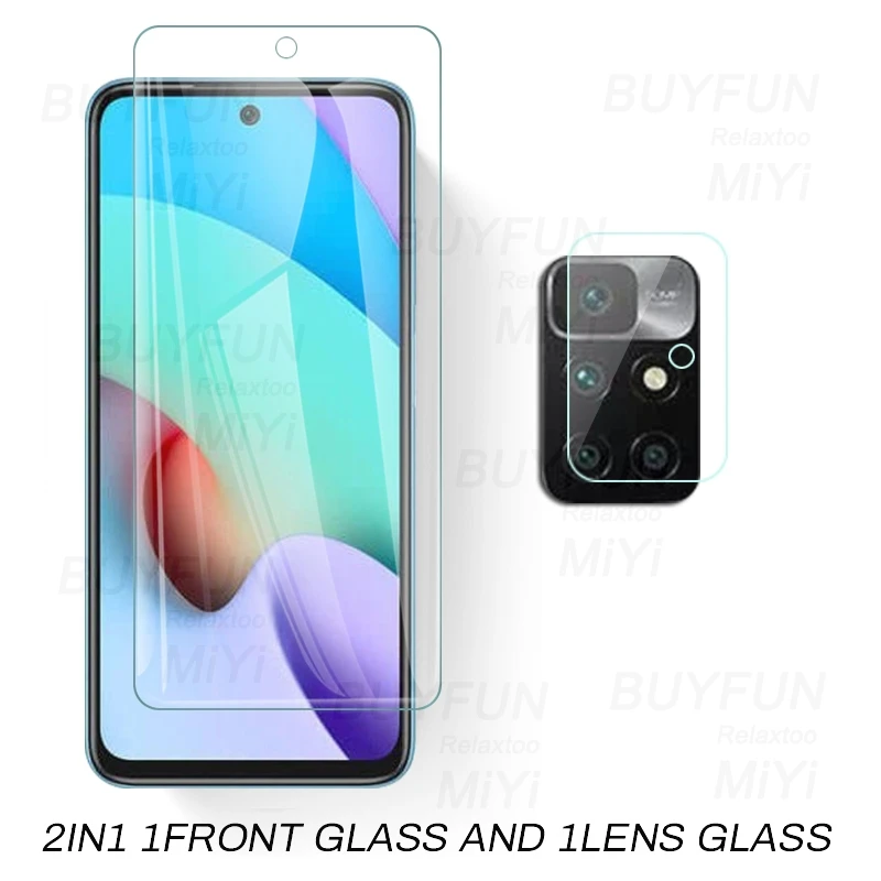 phone glass protector 1-To-3 Protective Glass for Xiaomi Redmi Note 10 Pro 10S 10T Glass Camera Screen Protector On Redmy Not 11 Pro 11S Redmi10 Glass glass cover mobile Screen Protectors