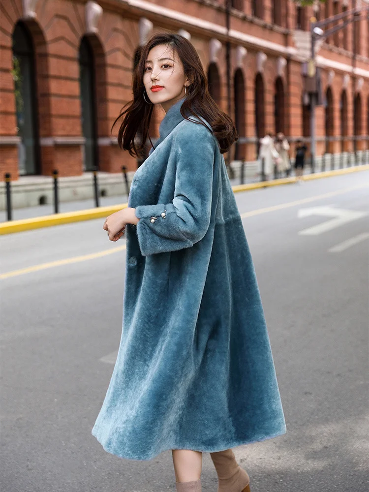 

Fur Faced Double Coat Female Luxury Genuine Leather Jacket Winter Jacket Women Natural Sheep Shearling Fur Coats MY4049 s