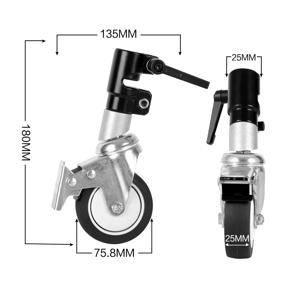 25mm de Diâmetro para Fotografia Pces C-suporte Giratória Rodízio Roda Acessórios Conjunto Luz Tripé pé Mágico sh 3 - Image 2