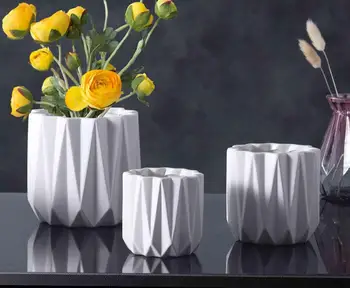 

Geometry Ceramic Pots For Plants Flower Pot Nordic Plant Container Decorative Flower Pots Desktop Home Garden Decoration