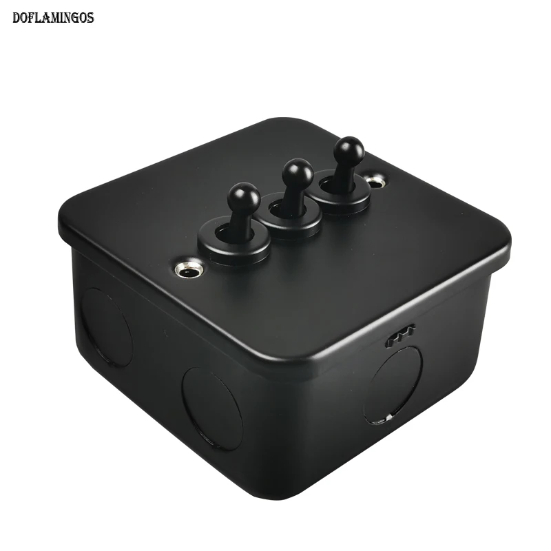 

Surface Mounted Switch Type 86 Nordic Black Industrial Wind Socket Brass Lever Creative Switch Customized