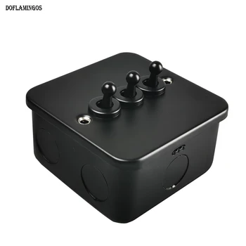 

Surface mounted switch Type 86 Nordic black industrial wind socket brass lever creative switch Customized time 15 days