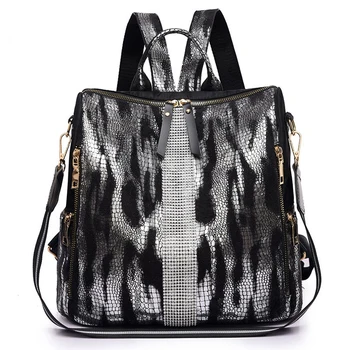 

Animal Prints Backpack Women 2019 School Bags for Teenage Girls Vintage Diamonds Bagpack Large Capacity Travel Backpack