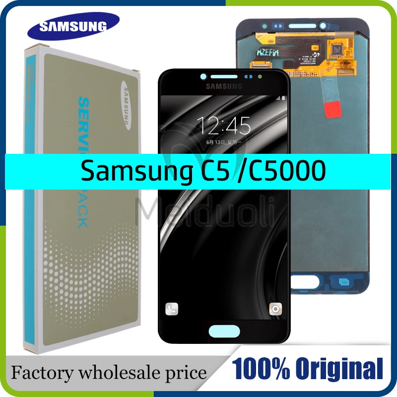 

Original 5.2'' Super AMOLED LCD Display for SAMSUNG Galaxy C5 LCD Display C5000 LCD Touch Screen Digitizer Replacement Parts