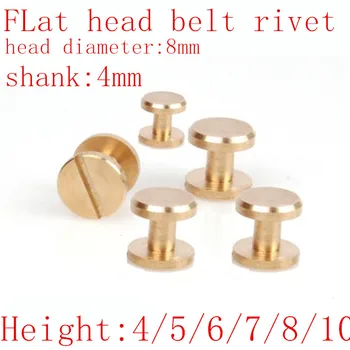 

20pcs Solid Brass Binding Chicago Screws Nail Stud Rivets For Photo Album Leather Craft Studs Belt Wallet Fasteners 8mm Flat Cap