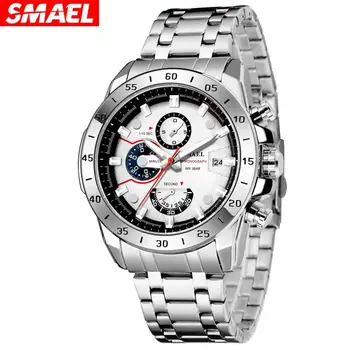 

New Casual Sport Men's Watch Stainless Steel Band Wristwatch Big Dial Quartz Watches with Luminous Pointers Men's Quartz Watch