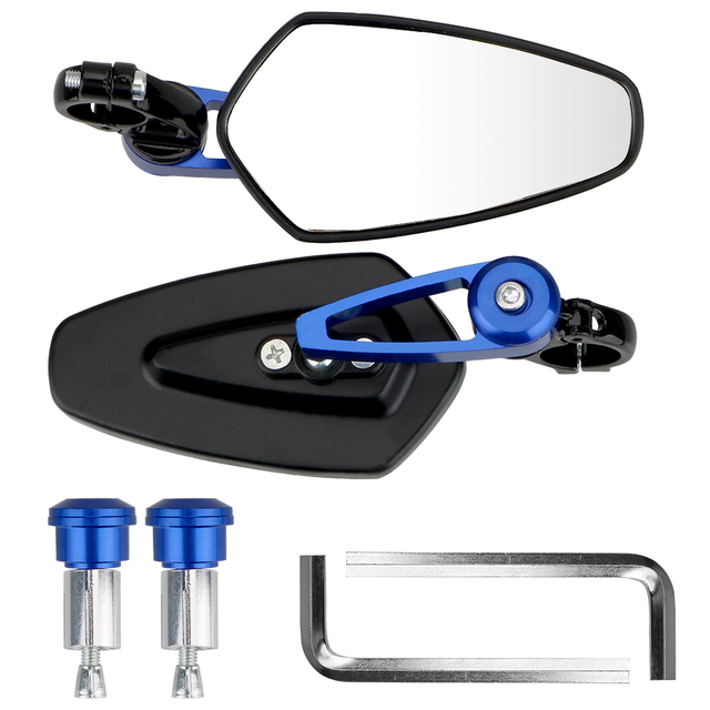 Adjustable 7/8" 22mm Bar End Rear Mirrors Motorbike Scooters Rearview Mirror Side View Mirrors For Cafe Racer 2Pcs/set