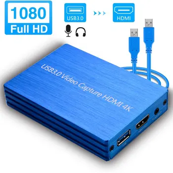 

USB3.0 4K 60Hz Video Card HDMI to USB 3.0 Dongle Game Streaming Live Stream Broadcast Gamepad Audio input