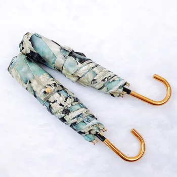 

Palony Retro Cool Creative Small Gold Hook Rose 3D Digital Silver Colloid College Style Sun-Protection All-Weather Umbrella UV U