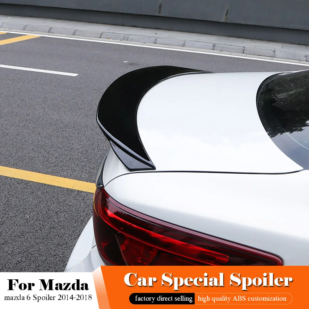 

AITWATT Fit For Mazda 6 Atenza 2014 to 2018 Carbon Fiber Spoiler Rear Roof White Spoiler Wing Trunk Lip Boot Cover Car Styling