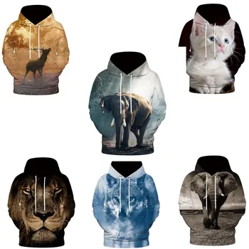 

Animal World Long Sleeve Hoodies Pullover Jumper 3D Printed For Men Women Animal Pattern Casual Clothes Loose Tops Tracksuits