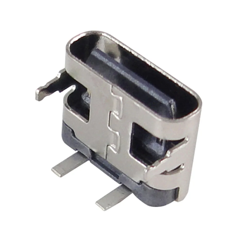 2 Pin USB Type C Connector Socket USB 3.1 Type-C Female Power Jack Dock For Mobile Phone Charging Port