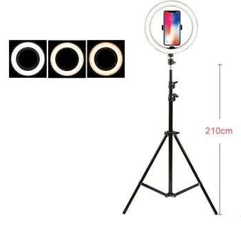 

Selfie LED Ring Light with 2.1M Tripod 16cm/26cm size Selfie lamp for Live Video Makeup Self-Timer Photography Fill Light
