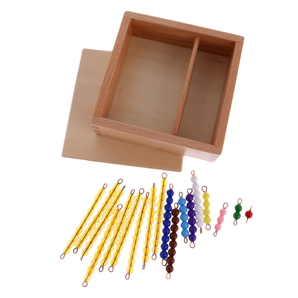 Montessori Mathe 1-10 Perlen Bar Arithmetisches Lineal Kleinkind Spielzeug 