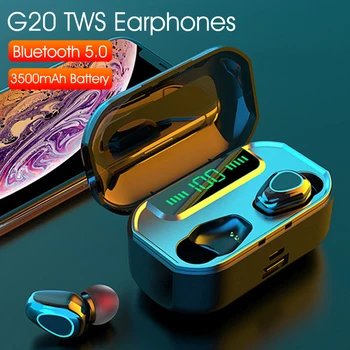 

G20 Bluetooth 5.0 Earphones Wireless Blue tooth Earphone Bluetooth5.0 3500mAh Battery Charging Case 9D Stereo Sound TWS Earbuds