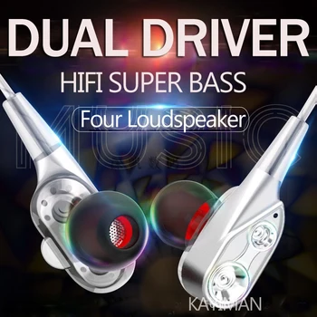 

Double Unit Drive In Ear Earphone Bass Subwoofer Earphone for phone DJ mp3 Sport Earphones Headset Earbud auriculares