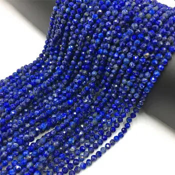 

2/3/4mm Natural Stone Beads Faceted Blue Lapis Lazuli Round Loose Bead For Jewelry Making DIY Bracelet Necklace Rings 15.5"