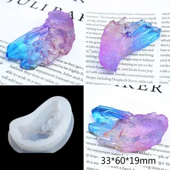 

Handmade Natural Crystal Quartz Rock Cluster Geode Druzy Stone Epoxy Resin Mold Pendant Mold Resin Jewelry Making Tools