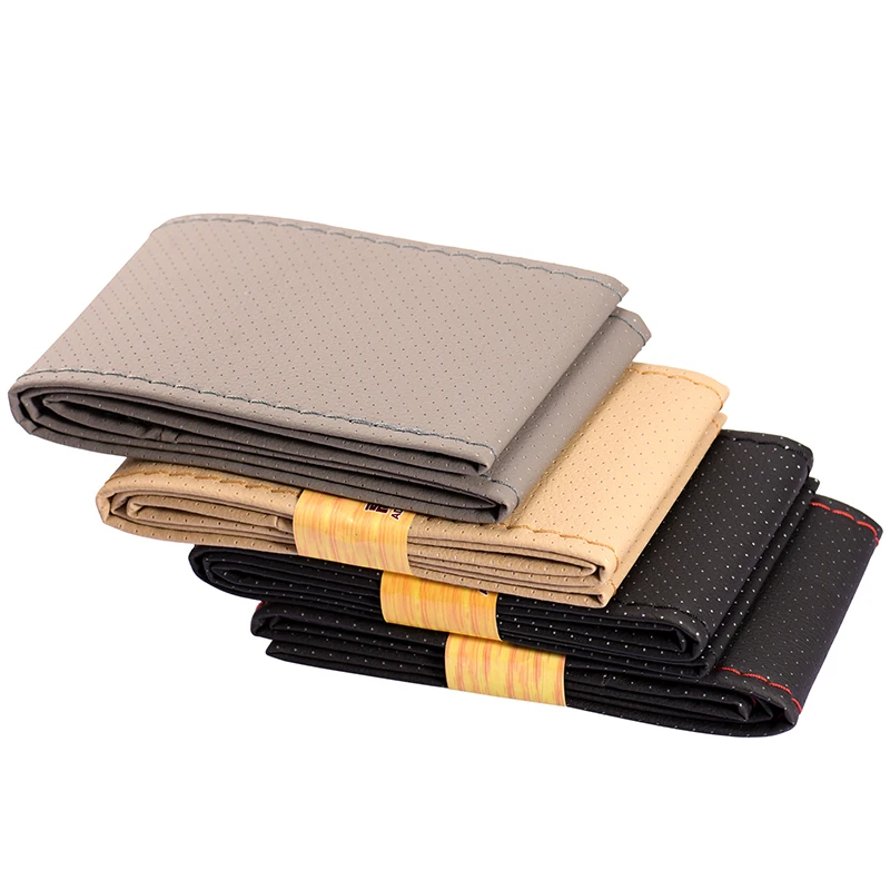 

Brand new exquisite and comfortable artificial leather car interior steering wheel cover gray general auto parts made in China