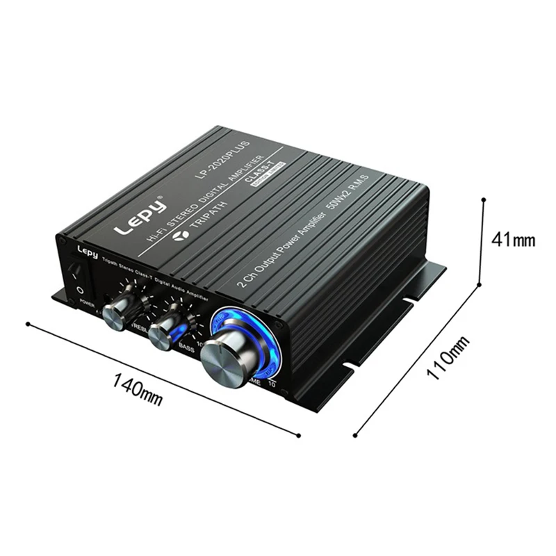 

ABKT-Lepy LP-2020 Plus 2CH Car Amplifier Digital Player 2X50W HIFI Stereo Audio High Power Amplifier for Home Multimedia AUX EU