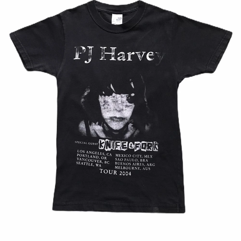 Tanie Rzadki projekt Vintage piosenkarka PJ Harvey T shirt 2000s
