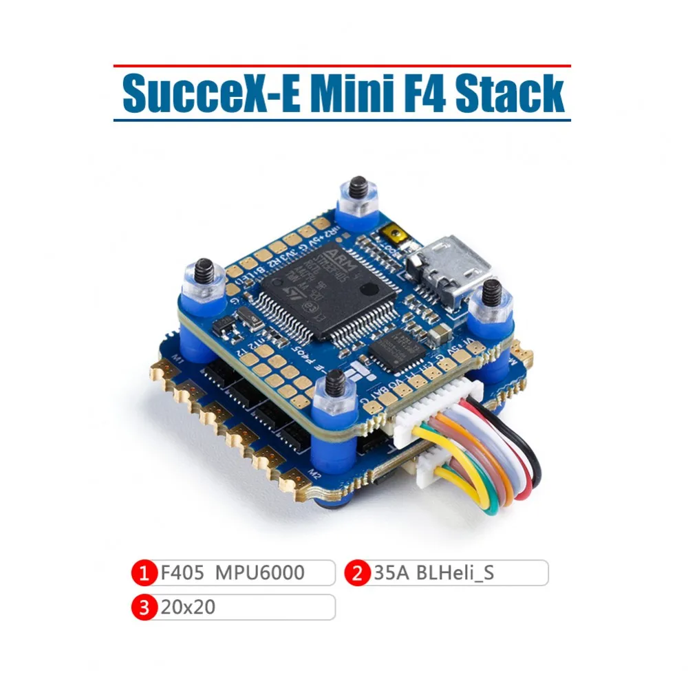20x20 мм IFlight SucceX-E Mini F4 35A 2-6S Flight Stack MPU6000 F405 Контроллер полета BLheli_S 4 в 1 ESC для FPV