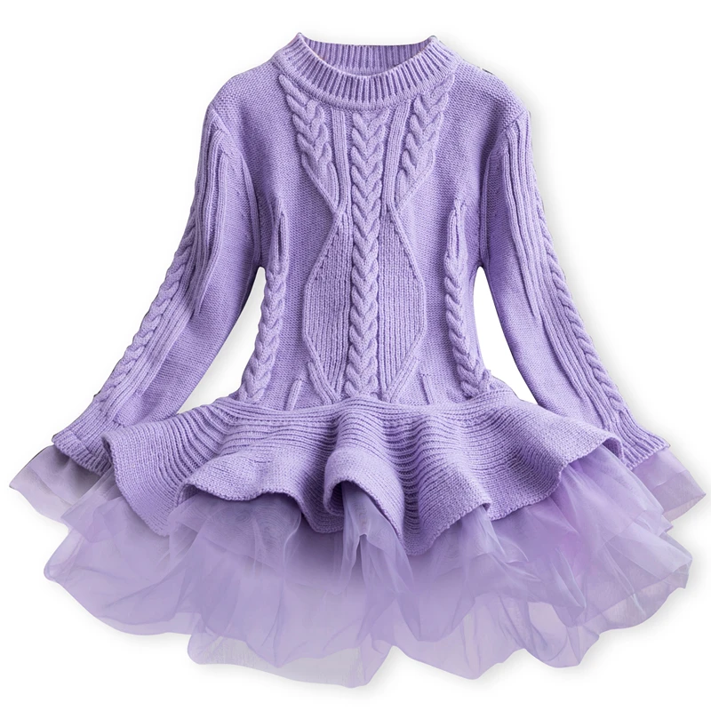 Плотное теплое платье для девочек детские новогодние вечерние платья-пачки для девочек зимняя детская одежда с длинными рукавами и цветочным рисунком От 3 до 8 лет - Цвет: Dress 2