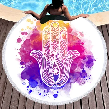

Beach Mandalas Towel Microfiber Large Round Beach Towel Boho Beach Summer Swimming Toallas toalla de Playa Bath Towels Tassel