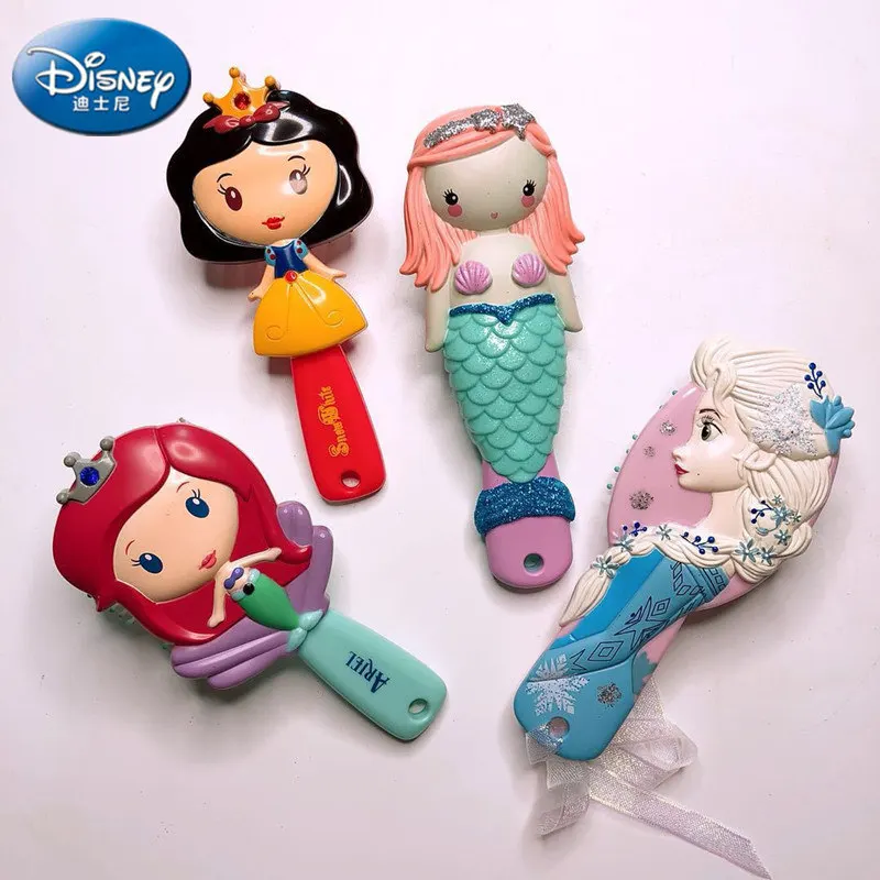 

Disney Princess Baby Comb Hair toy Brush Gentle Anti-static Brush Curly Tangle Mermaid Bristles Handle Tangle Comb Toy girl Gift